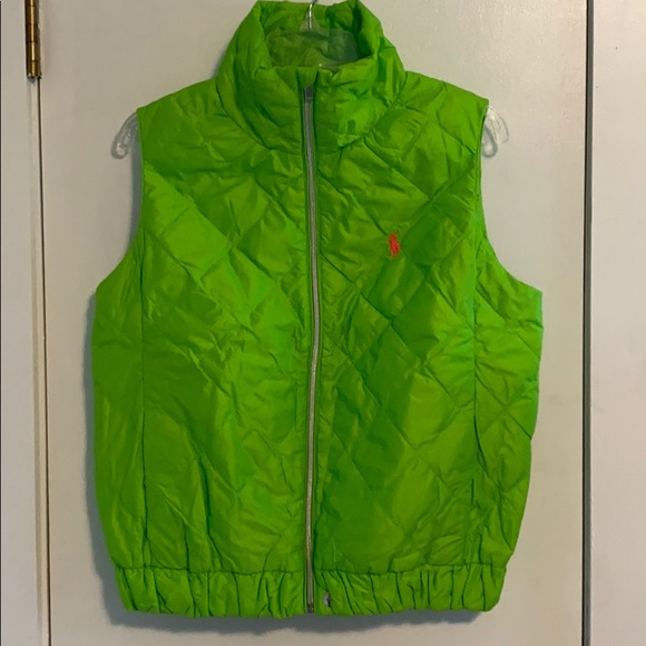Polo Ralph Lauren Jackets & Blazers - POLO Ralph Lauren Neon Green Quilted Full Zip Vest